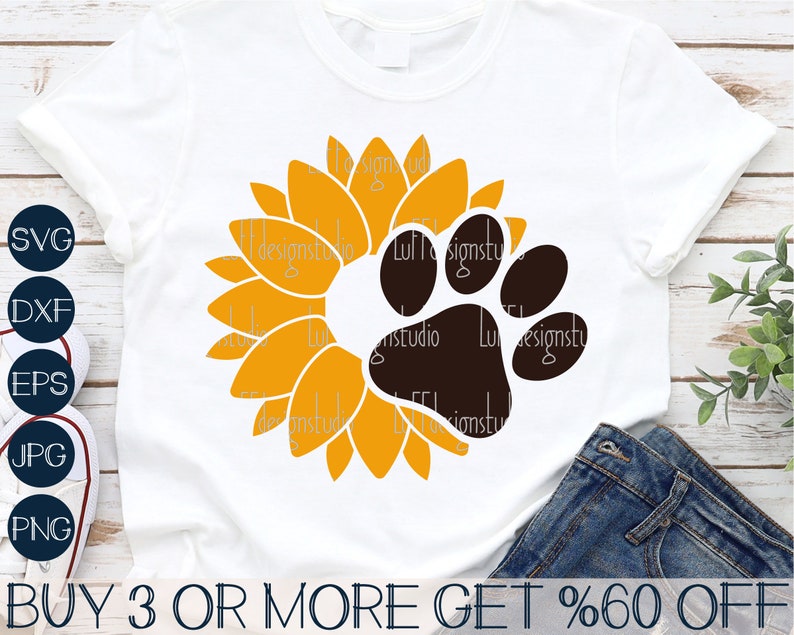 Free Free 221 Sunflower With Paw Print Svg Free SVG PNG EPS DXF File