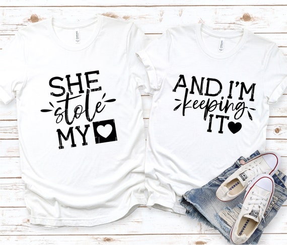 Personalized Couple Gifts 2024, Stole My Heart So I Changed Last Name Couple Shirt, Couple Gift Valentine Gift , Women Tee / White Color / S