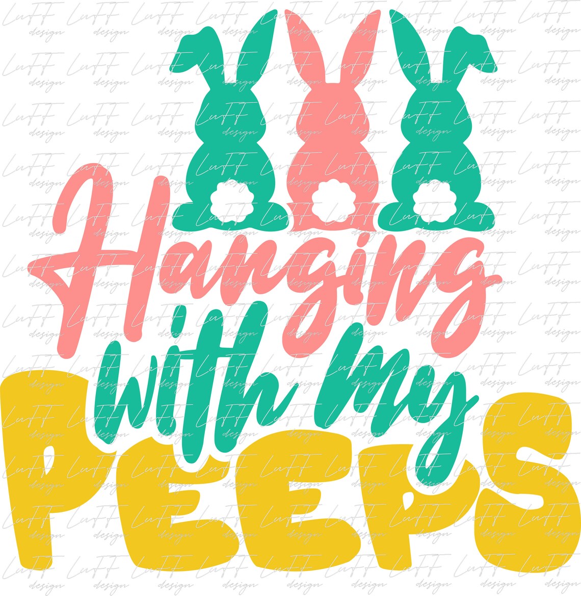 Hanging with My Peeps SVG Easter SVG Rabbit Silhouette Svg Etsy