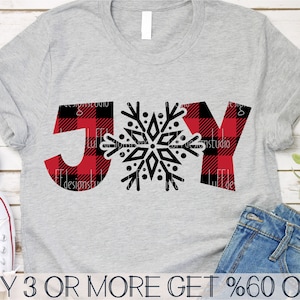 SVG de alegría, SVG de copo de nieve, SVG de Navidad, SVG de cuadros escoceses, SVG inspirador, invierno, PNG, archivo SVG para Cricut, descargas de diseños de sublimación