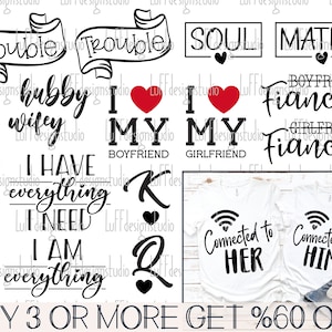 Valentinstag SVG-Bundle, lustiger Valentinstag SVG, Paare SVG, passendes Shirt SVG, Png, SVG-Dateien für Cricut, Sublimation Designs Downloads