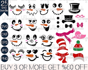 Snowman Face SVG, Snowman SVG, Christmas SVG, Family Christmas Snowman Faces Shirt Svg, Png, Files For Cricut, Sublimation Designs Downloads