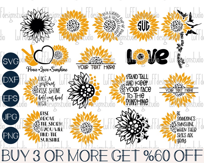 Sunflower SVG Sunflower Quotes SVG Sunflower PNG Bundle - Etsy