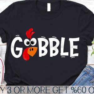 Thanksgiving SVG, Gobble SVG, Turkey Face SVG, Funny, Kids, T-shirt, Png, Svg Files For Cricut, Silhouette, Sublimation Designs Downloads