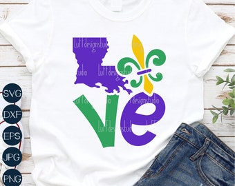 Mardi Gras SVG, Louisiana SVG, Love SVG, Funny Mardi Gras Png, Fleur De Lis Svg Files for Cricut, Silhouette, Sublimation Design Downloads