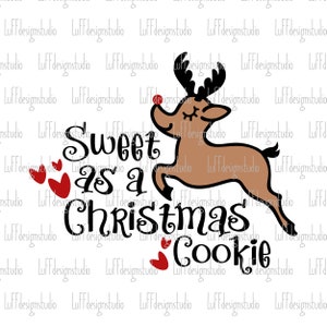 Ren SVG, Barn Jul SVG, Söt Som En Julkaka SVG, Rolig T-shirt Svg, Png, Svg-filer för Cricut, Sublimeringsdesign Nedladdningar bild 6