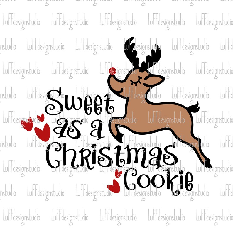 Ren SVG, Barn Jul SVG, Söt Som En Julkaka SVG, Rolig T-shirt Svg, Png, Svg-filer för Cricut, Sublimeringsdesign Nedladdningar bild 6