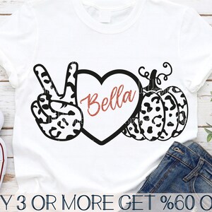 Calabaza Peace Love SVG, Otoño SVG, Calabaza Leopard SVG, Halloween, Guepardo, Acción de Gracias, Png, Archivo para Cricut, Descargas de diseños de sublimación
