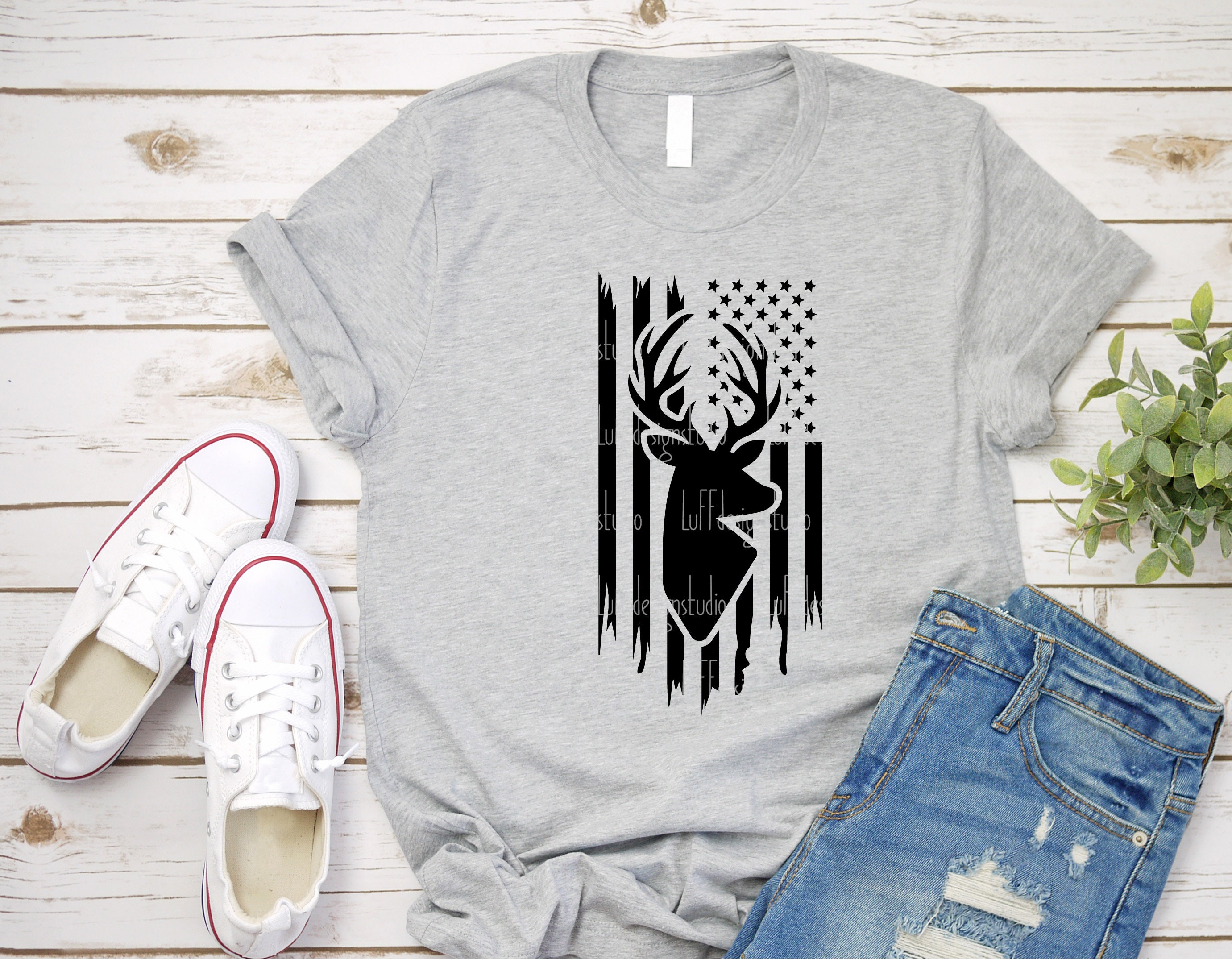 Download Deer SVG Distressed American Flag SVG 4th of July SVG | Etsy