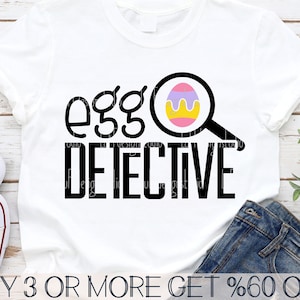 Ei Detektiv SVG, lustige Kinder Ostern SVG, Eierjäger SVG, Osterei SVG, Hase SVG, Png, geschnitten Datei für Cricut, Sublimation Designs Downloads