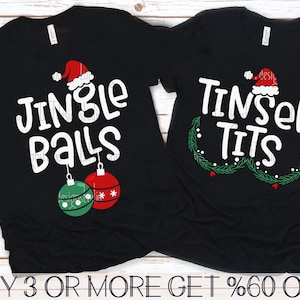 Bolas de Jingle SVG, Peitos de Ouropel SVG, Camiseta Engraçada de Casais de Natal SVG, Castanhas-do-pará SVG, PNG, Arquivos para Cricut, Downloads de Designs de Sublimação