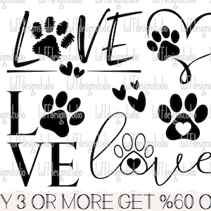 Hond kat Valentine SVG, hond poot hart SVG, kattenliefhebber Valentijnsdag Svg, hond kat moeder Svg, png, bestand voor Cricut, sublimatie ontwerpen downloads