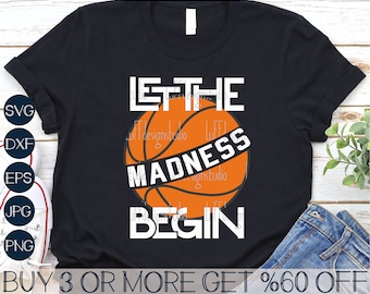 March Madness SVG, basketbal SVG, laat de waanzin beginnen SVG, sport Svg, populaire Png, Svg-bestanden voor de Cricut, sublimatie ontwerpen downloads