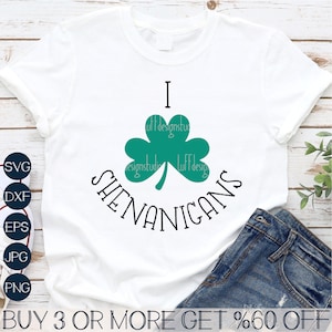 I Love Shenanigans SVG: St Patricks Day Shamrock Design (Digital Download)