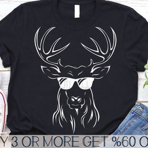 Coole Hirsch SVG, Weihnachten SVG, Hirschkopf mit Sonnenbrille SVG, Rentier Png, lustig, Shirt, SVG-Dateien für Cricut, Sublimation Designs Downloads