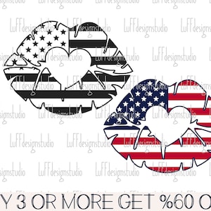 Bandera estadounidense con labios SVG, divertido 4 de julio SVG, bandera con labios SVG, mujer patriótica Svg, PNG, archivos Svg para Cricut, descargas de diseños de sublimación