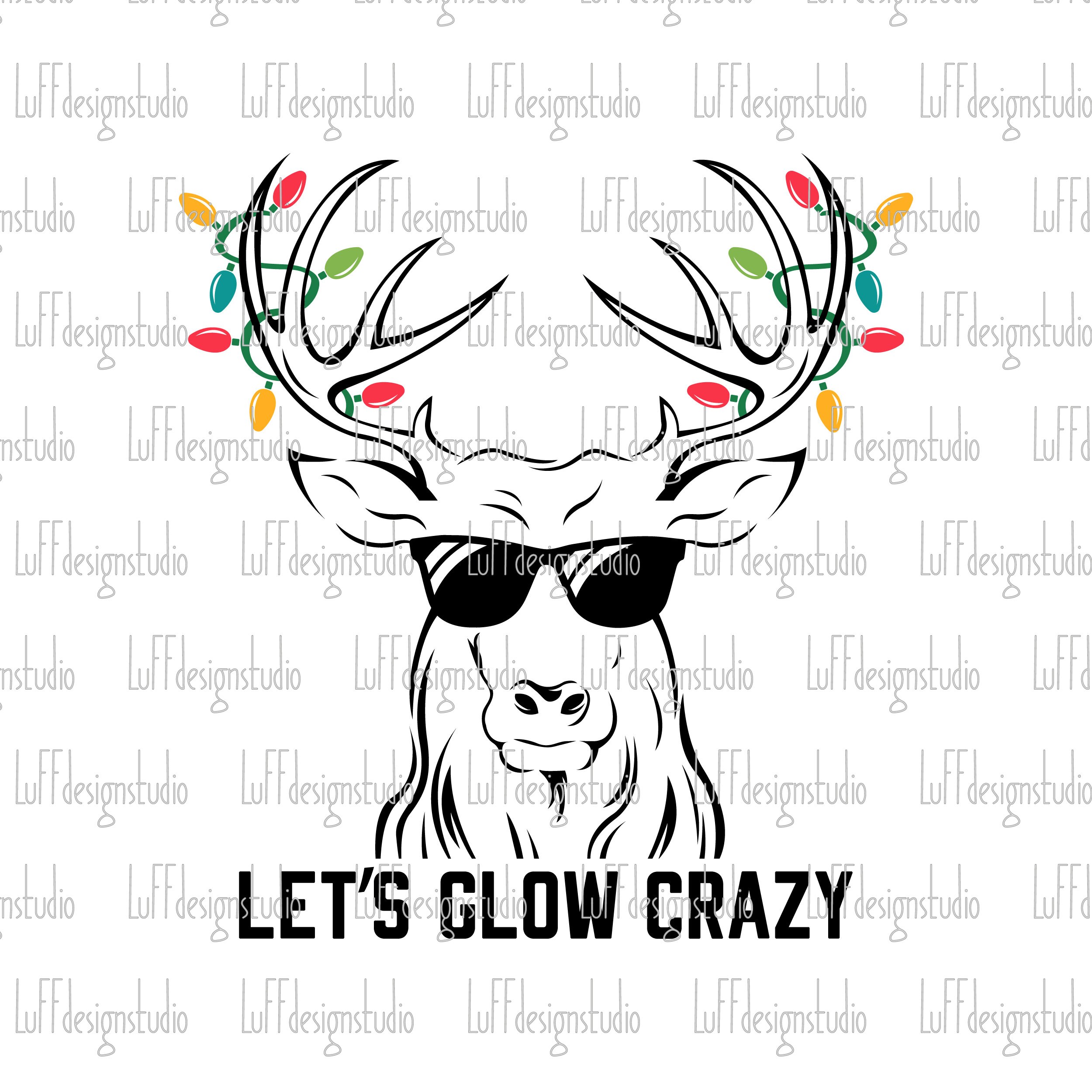 Reindeer SVG Christmas Lights SVG Sunglasses SVG Reindeer - Etsy