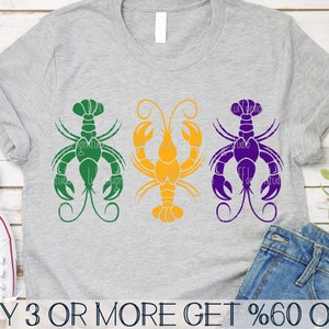 Écrevisses SVG, SVG Mardi Gras, La Nouvelle-Orléans SVG, Louisiane Svg, Margi Gras chemise Svg, Png, fichiers Svg pour Cricut, téléchargements de dessins par sublimation