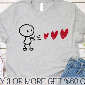 Valentinstag Shirt SVG, Stickman SVG, Liebe SVG, sarkastisches Design, Herz SVG, Png, SVG-Dateien für Cricut, Sublimation Designs Downloads
