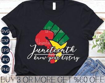 Juneteenth Fist SVG: Mapa de África, Historia Negra (Archivos Digitales)