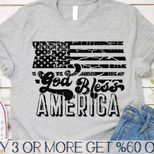Dios bendiga a Estados Unidos SVG, bandera estadounidense SVG, 4 de julio SVG, Svg patriótico, angustiado, PNG, archivos para Cricut, descargas de diseños de sublimación