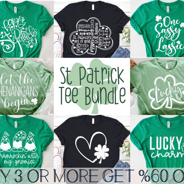 St Patricks Day SVG Bundle, St Patricks SVG, Shamrock SVG, Lucky Svg, Girls St Pattys, Png, Files for Cricut, Sublimation Designs Downloads