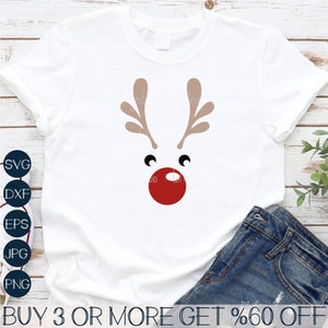 Reindeer SVG, Kids Christmas SVG, Reindeer Face SVG, Cute Reindeer Png, Boy, Girl, Png, Svg Files For Cricut, Sublimation Designs Downloads