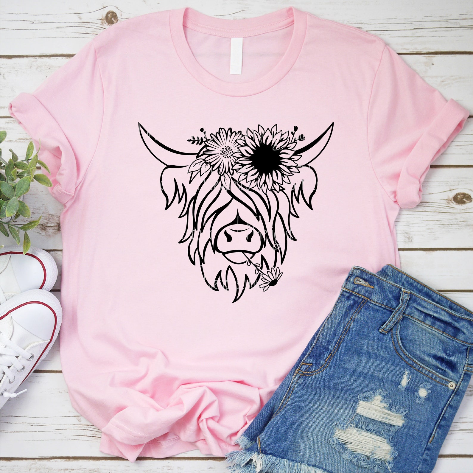 Highland Cow SVG Cow With Flowers SVG Floral Cow Head SVG - Etsy