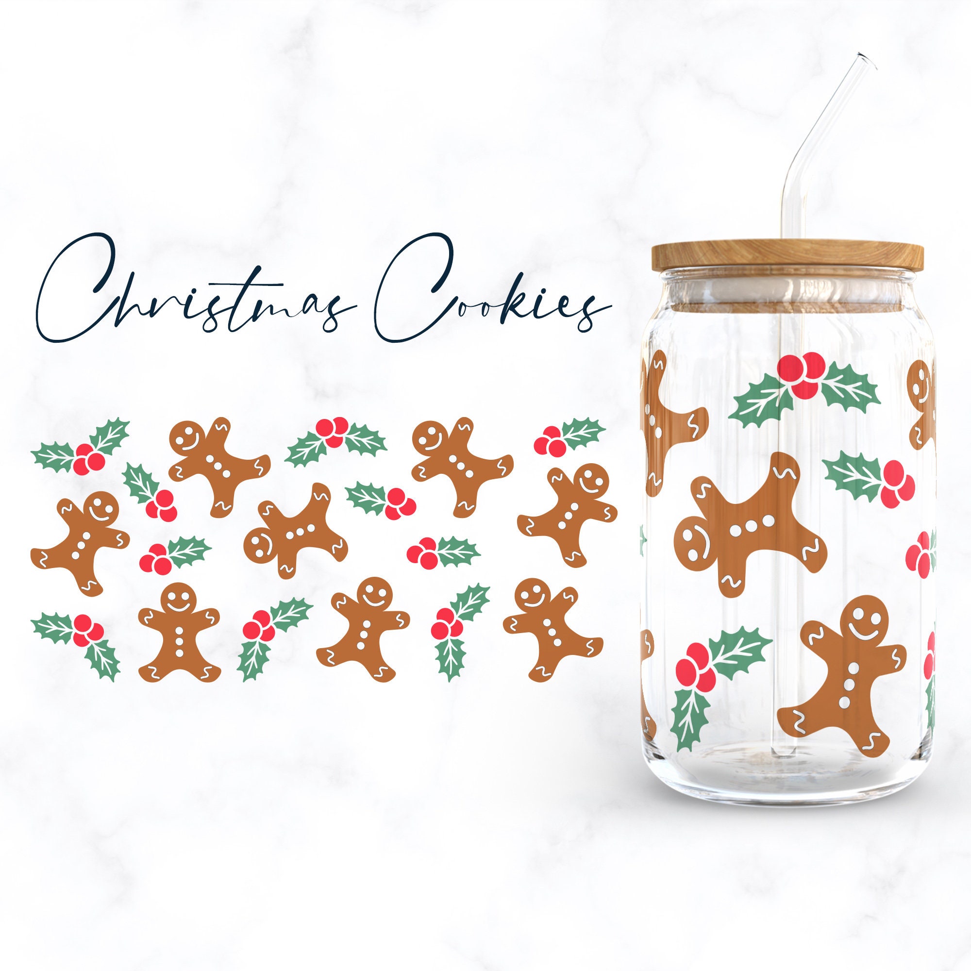 Christmas Libbey Glass SVG Bundle, Cookie 16oz Beer Can Wrap Svg Png ...