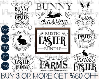 SVG de Pascua, SVG de letrero de Pascua, paquete SVG de Pascua, SVG de granja de Pascua, SVG de conejito de Pascua, archivos SVG para Cricut, descargas de diseños de sublimación