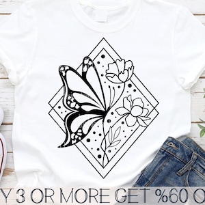Schmetterling SVG, Boho SVG, Wildblumen SVG, Frühling zwart, Ostern Blatt, Mama Shirt Blatt, Blumen Blatt, Dateien für Cricut, Sublimation Designs Downloads