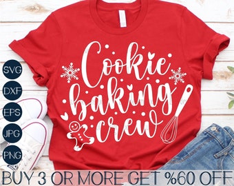 SVG de equipo de repostería de galletas, SVG navideño familiar, SVG de pan de jengibre, equipo de repostería navideña, PNG, archivos para Cricut, descargas de diseños para sublimación