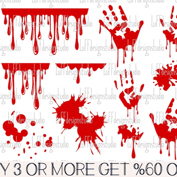 Blood Splatter SVG, Halloween SVG, Bloody Handprint Drips SVG, Serial Killer, Horror, Png, Files For Cricut, Sublimation Designs Downloads