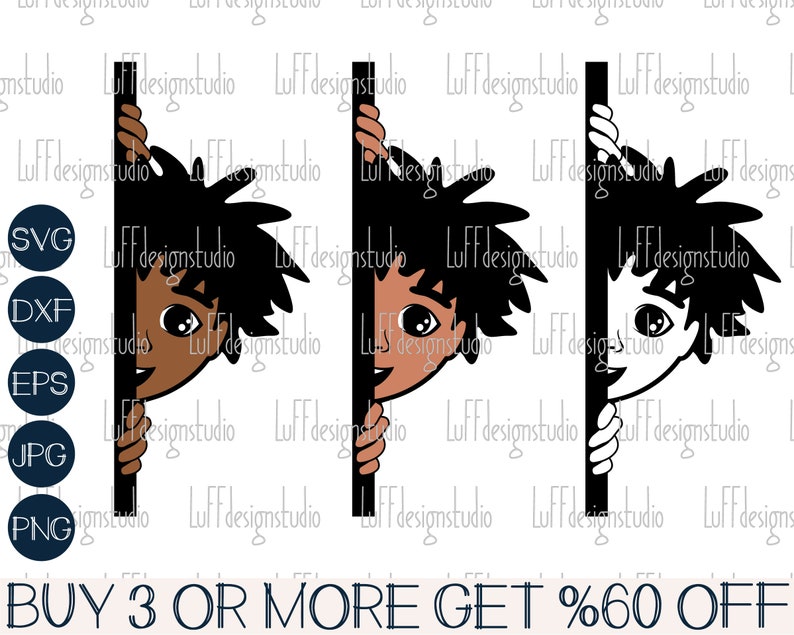 Download Peek A Boo Boy SVG Peeking Afro Boy SVG Black Kid SVG | Etsy