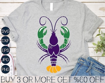 Langoesten Mardi Gras SVG: New Orleans, Louisiana ontwerp (digitale bestanden)