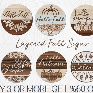 Hello Fall SVG, Welcome Fall Sign SVG, Hello Pumpkin SVG, Fall Round Door Sign Svg, Png, Svg Files for Cricut, Sublimation Designs Downloads