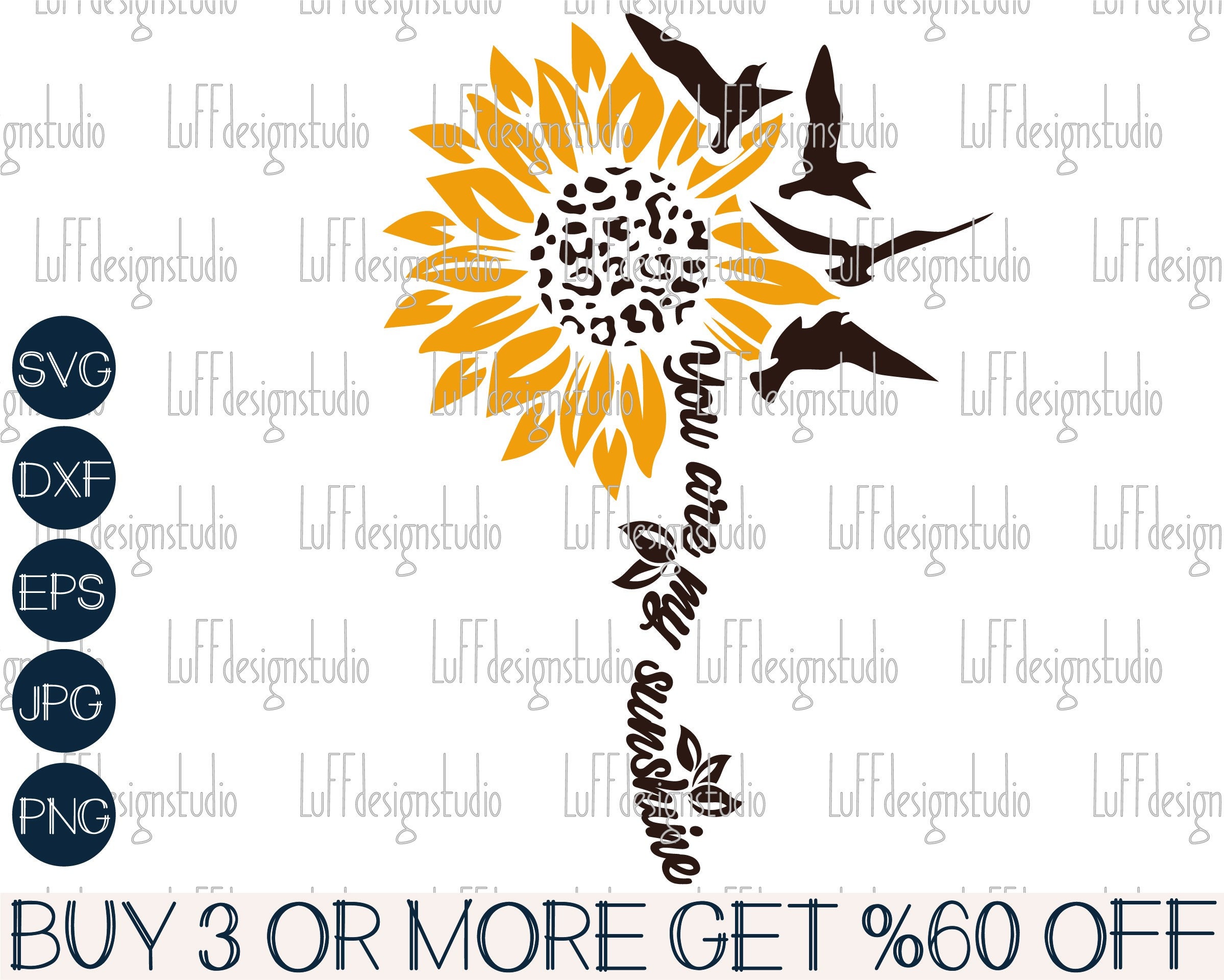 Sunflower SVG You Are My Sunshine Sunflower PNG Quote | Etsy
