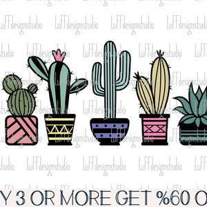 Bundle succulente SVG, cactus SVG, SVG bohème, plante maman, cactus mignon Png, cliparts, fichiers Svg pour Cricut Designs, téléchargements de modèles par sublimation