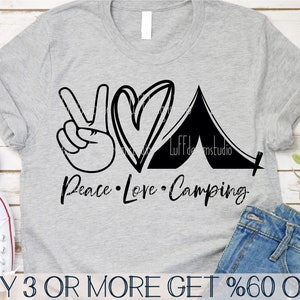Paz, amor, camping SVG, Campamento SVG, Camper SVG, Aire libre Svg, Aventura Svg, Tienda Png, Archivo Svg para Cricut, Descargas de diseños de sublimación