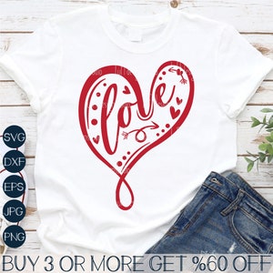 Love Heart SVG: Valentine&#39;s Day Cricut File (Digital Download)