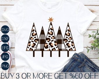 Christmas Tree SVG, Christmas SVG, Leopard Christmas Trees PNG, Cheetah Tree Svg, Buffalo Plaid Svg, Cricut, Sublimation Designs Downloads