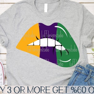 Mardi Gras SVG, SVG de lèvres, La Nouvelle-Orléans SVG, Svg Louisiane, chemise Mardi Gras drôle Svg, Png, fichiers pour Cricut, téléchargements de dessins par sublimation