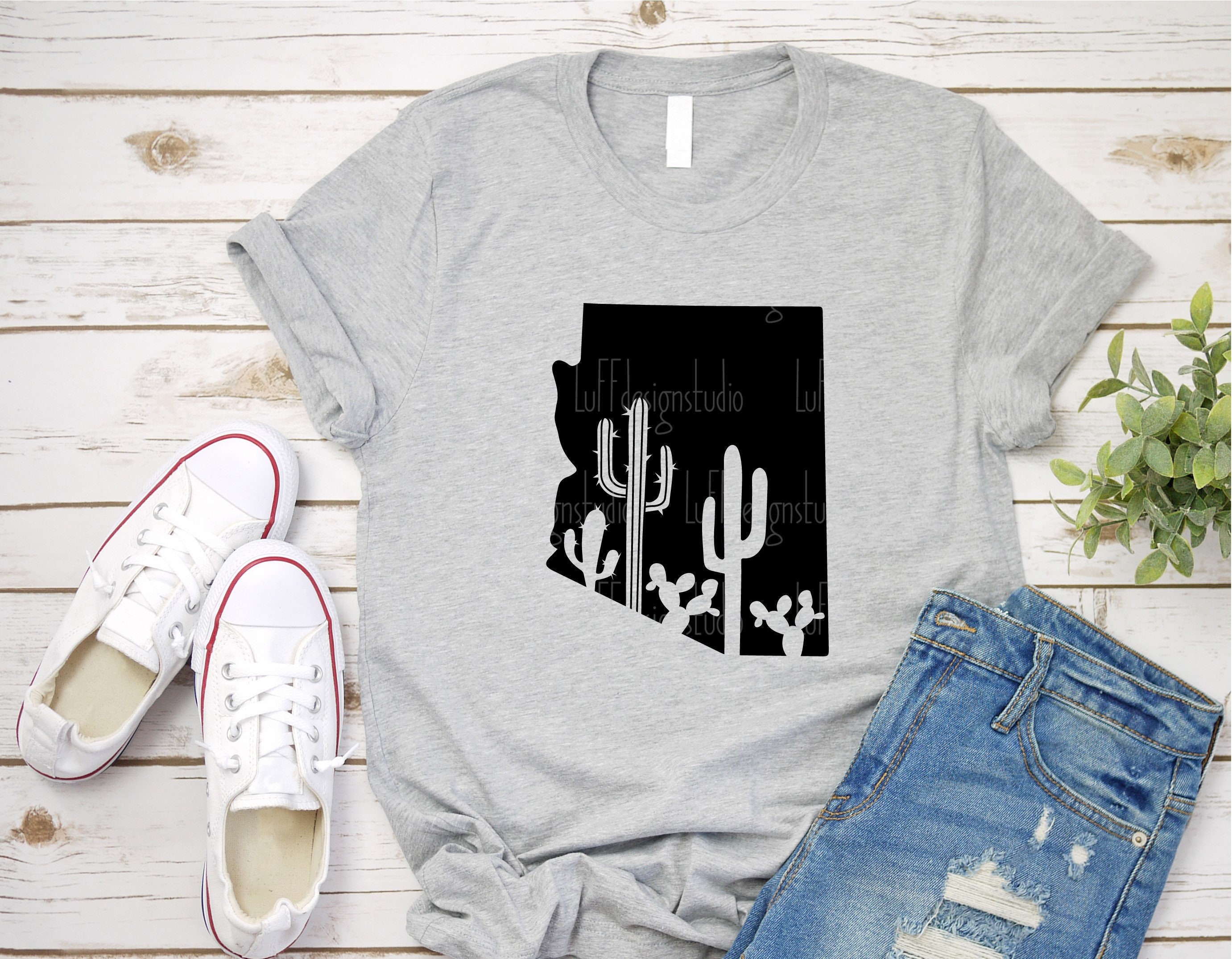 Arizona State With Cactus SVG Arizona Silhouette SVG - Etsy