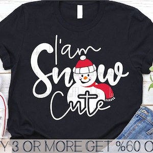 Sono Snow Cute SVG, Pupazzo di neve SVG, Divertente Natale SVG, Maglietta di Natale per bambini SVG, Inverno Png, File Svg per Cricut, Download di design per sublimazione
