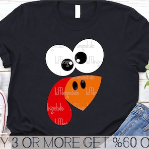 Turkey SVG, Turkey Face SVG, Funny Thanksgiving SVG, Fall Svg, Shirt, Png, Dxf, Files For Cricut, Silhouette, Sublimation Designs Downloads