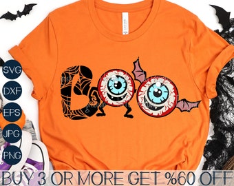 Boo SVG, Halloween SVG, Spooky SVG, Monster Svg, Kids Halloween Svg, Boys Halloween Png, Svg Files for Cricut, Sublimation Designs Downloads