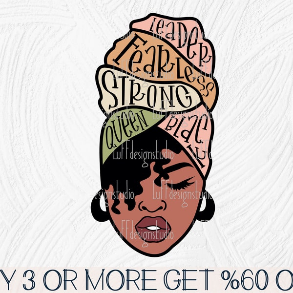 Black History SVG, Black Woman with Scarf SVG, Juneteenth Svg, Afro Girl Svg, Hijab Png, Files For Cricut, Sublimation Designs Downloads