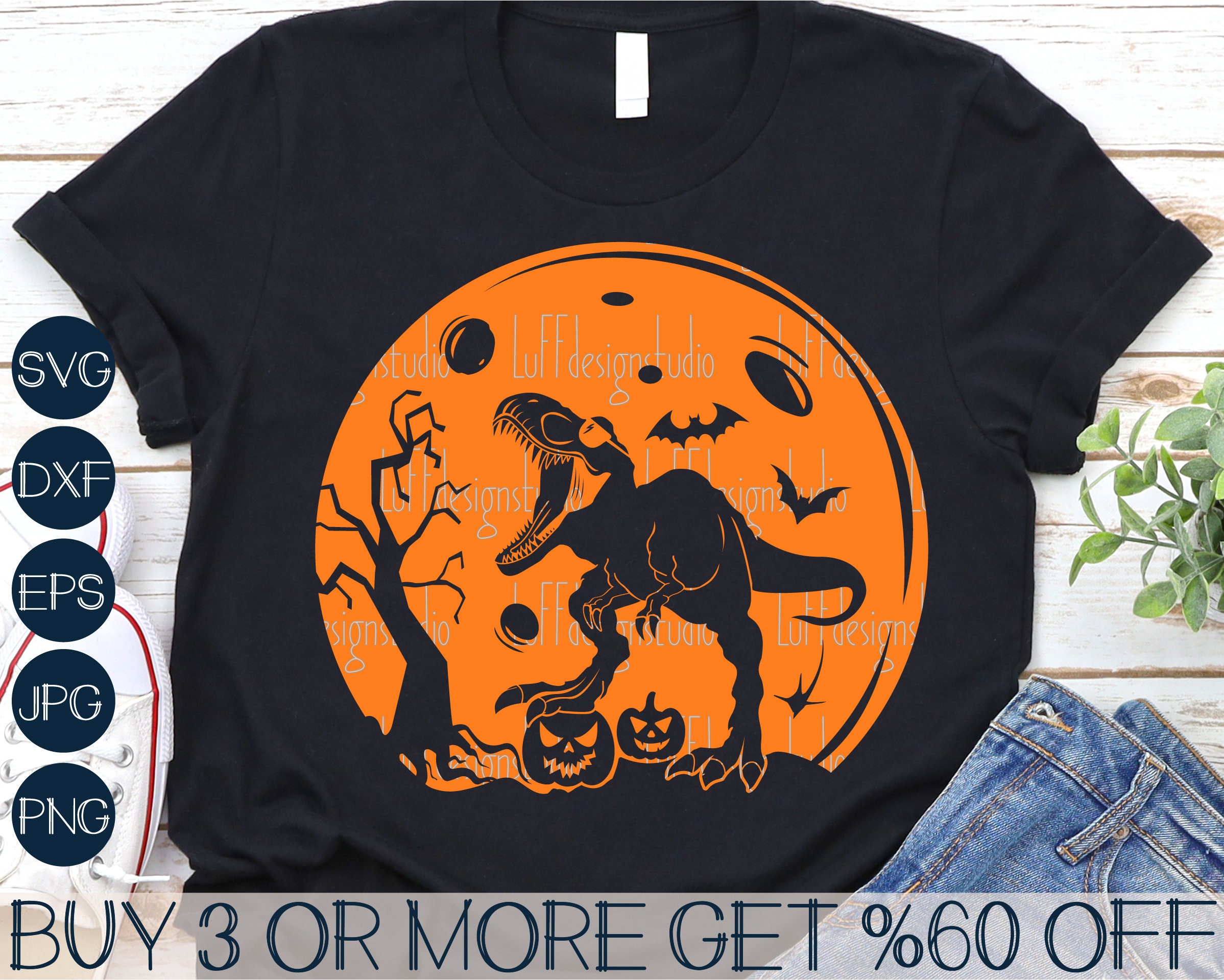 Dinossauro fantasma engraçado dino moon candy toddler boys halloween t shirt  design