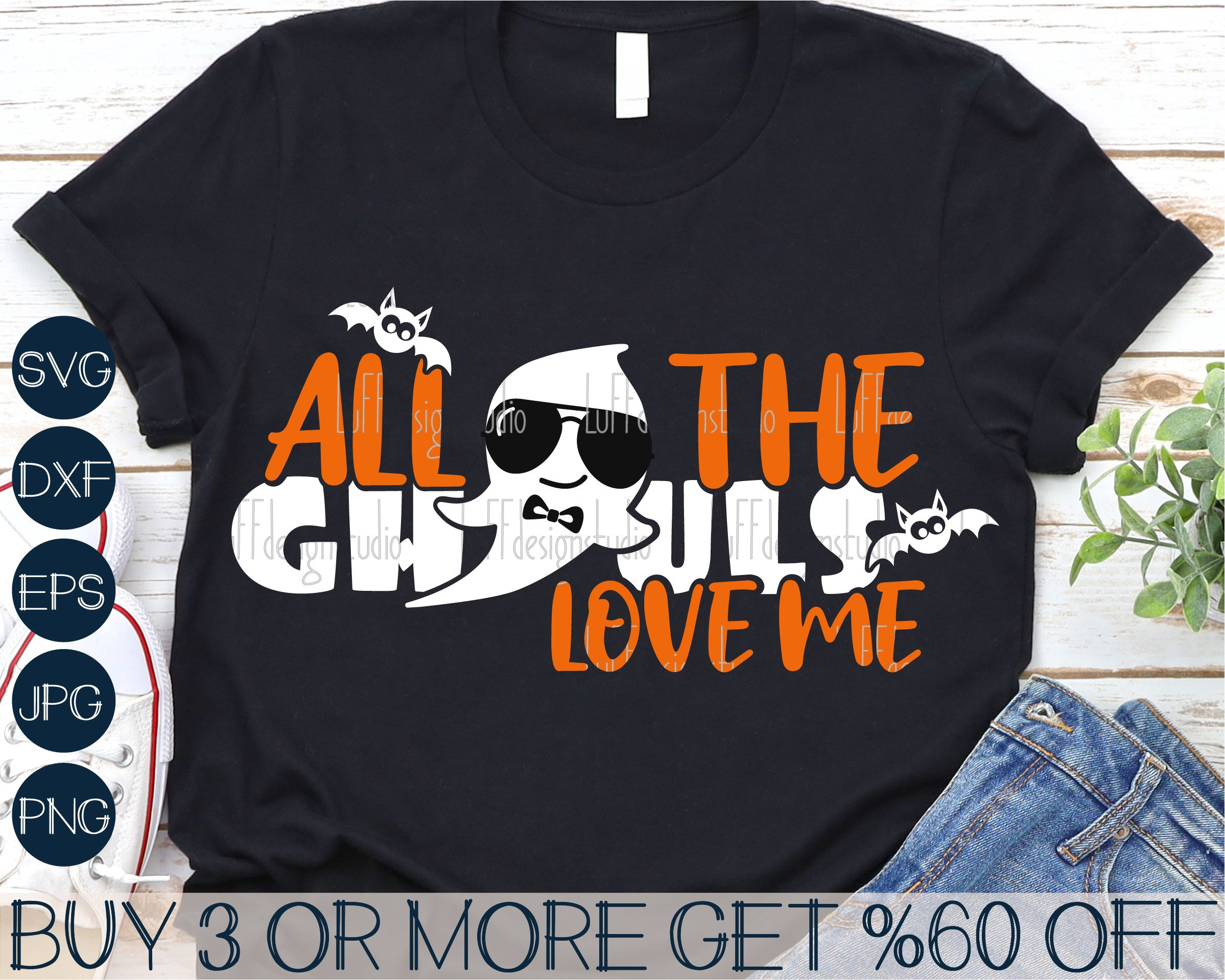 All The Ghouls Love Me SVG, Boy Halloween SVG, Funny Boy Ghost SVG, Spooky, Kids, Png, Svg Files for Cricut, Sublimation Designs Downloads