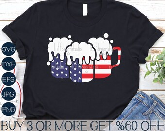 American Flag Beer SVG, Funny 4th of July SVG, Patriotic Svg for Men, Alcohol, Drinking, Svg Files For Cricut, Sublimation Designs Downloads